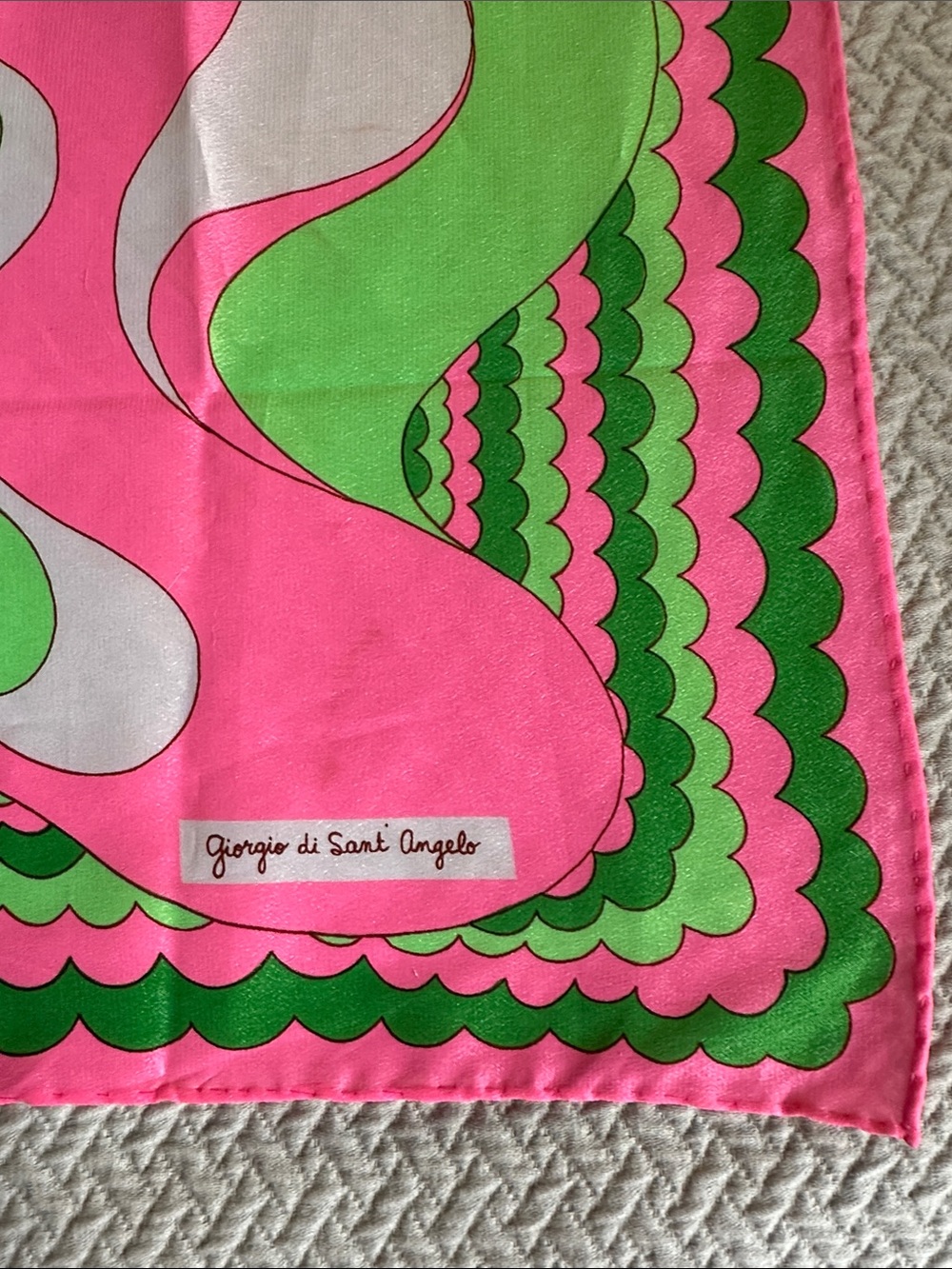 Green and Pink Women's Fashion Scarf - Vibrant Swirl Print - Picture 2 of 16